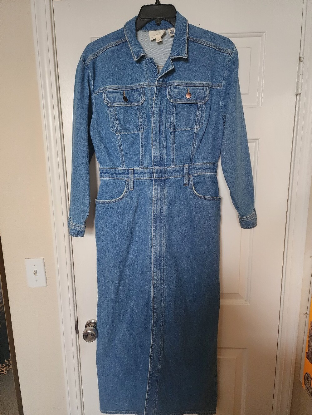 Universal Thread Blue Denim Long-Sleeve Maxi Dress